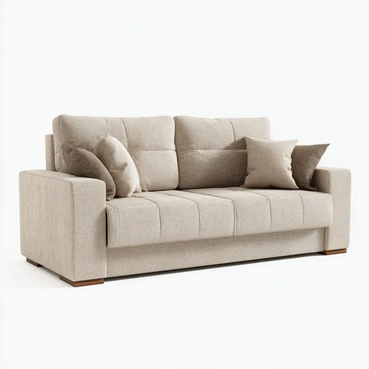 Sofa, 3-osobowa w płaskiej sofie w poliestrze, 220 x 95 x 88 cm
