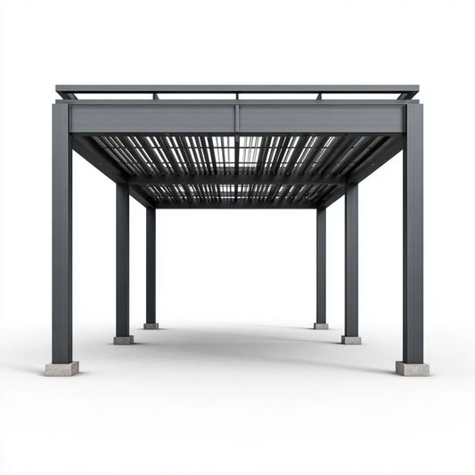Altana lub pergola, Pergola z aluminiowymi ostrzami antracytowymi 400 x 300 x 250 cm prostokątna