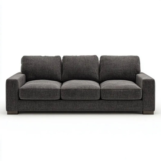 Sofa, 3-osobowa w kolorze siwym sofa ciemna szara w kolorze tkaniny 220 x 92 x 85 cm